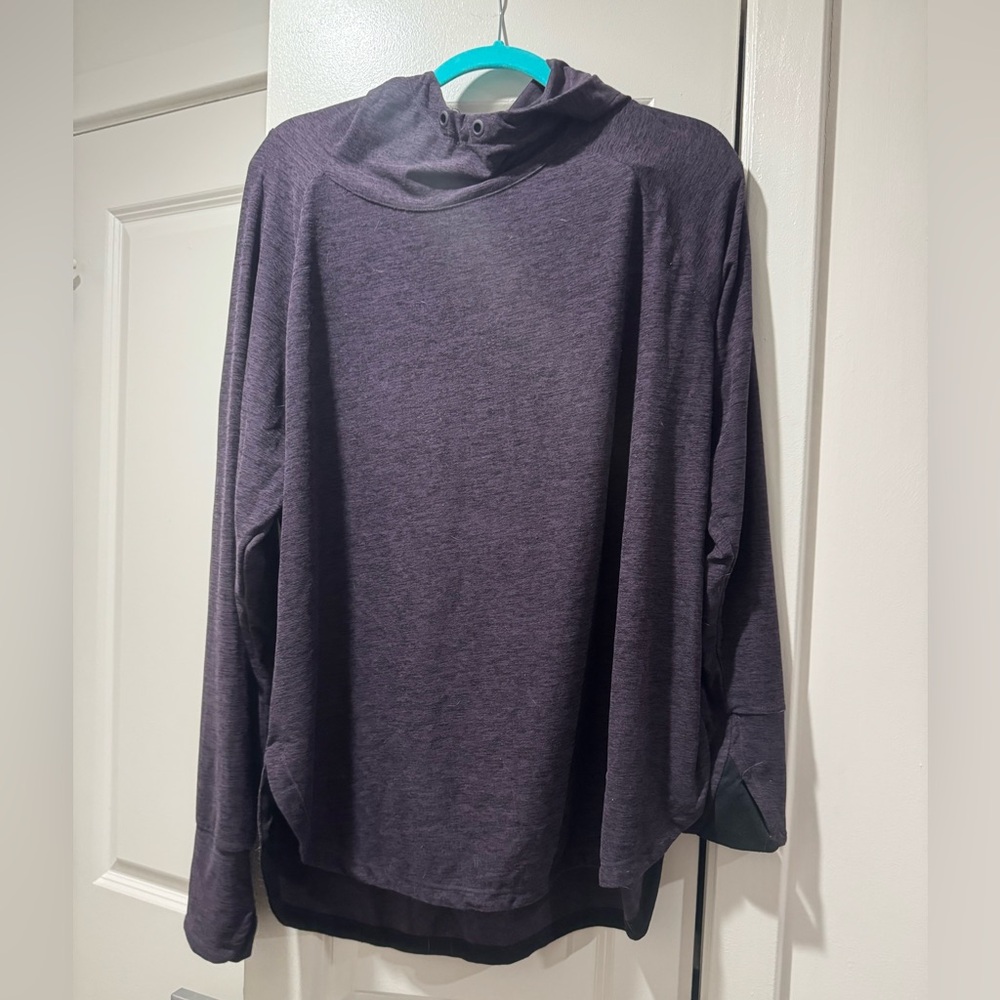 Tangerine Deep Purple and Black Hoodie and Leggings Workout Set